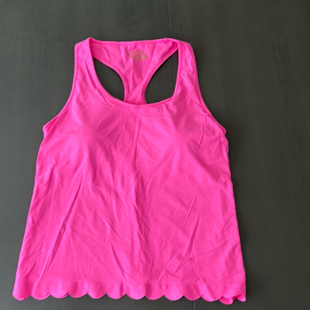 Lilly Pulitzer luxletic Claralee scalloped bra tank size M